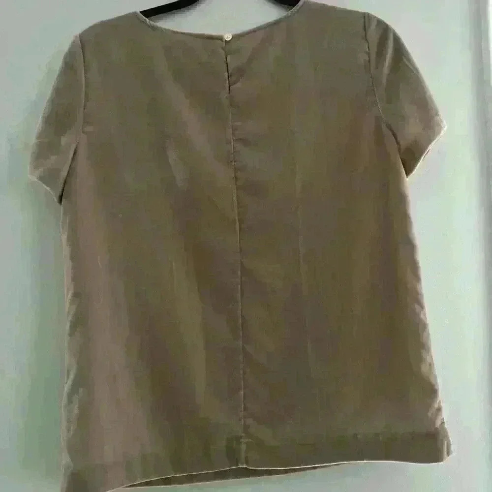 J crew velvet light pink shirt - Picture 3 of 4